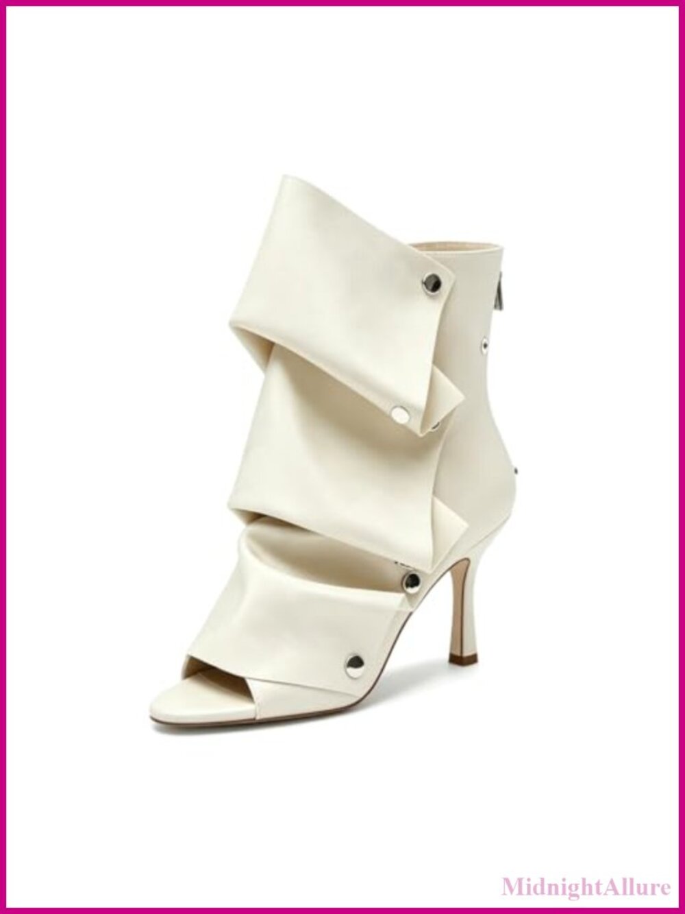 Faux Leather Peep Toe Ankle Booties Kitten Heel Ruched Zip Party Dressy